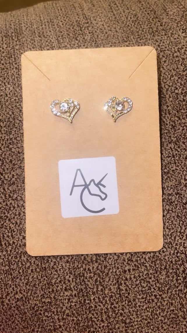 Double Heart Studs