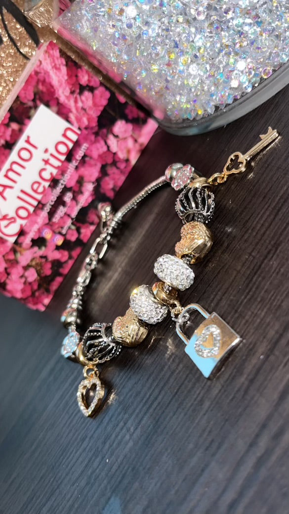 Lock And Key Custom Charm Bracelet