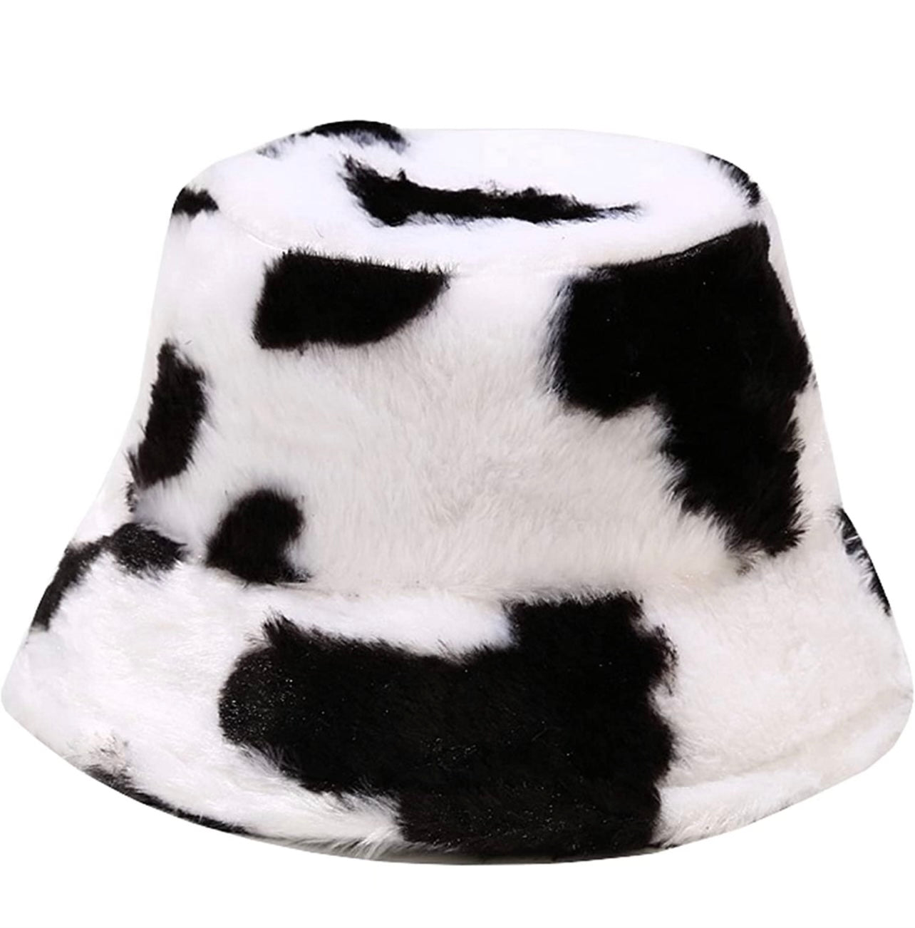 Black/White Fur Bucket Hat