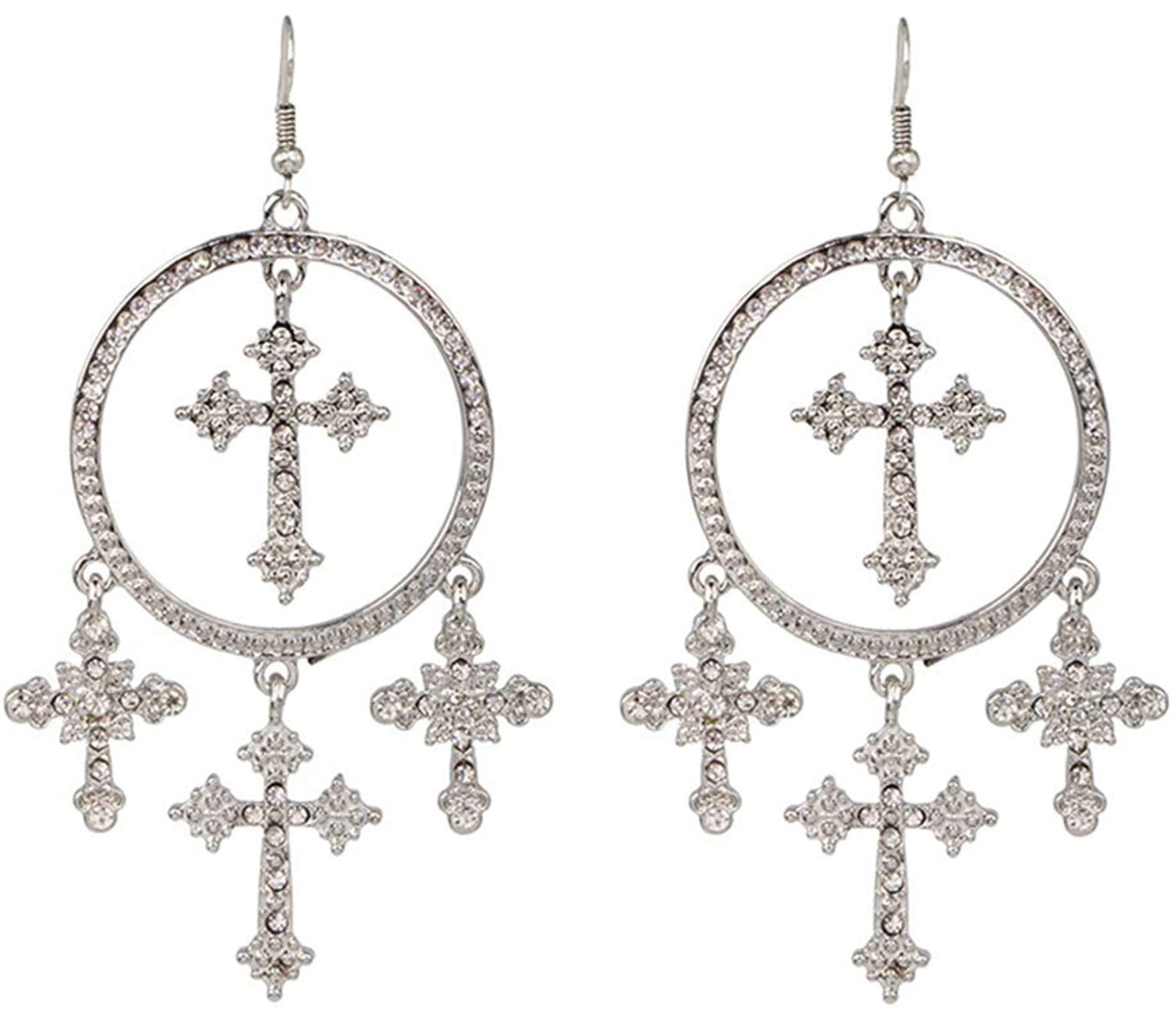Diamond Cross Earrings