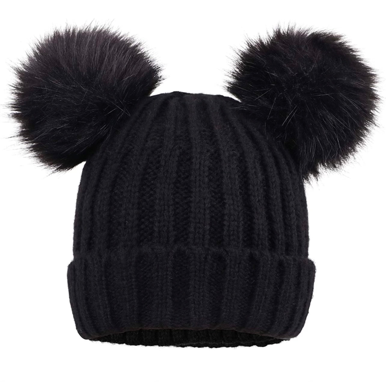 Double Pom Knitted Winter Hat