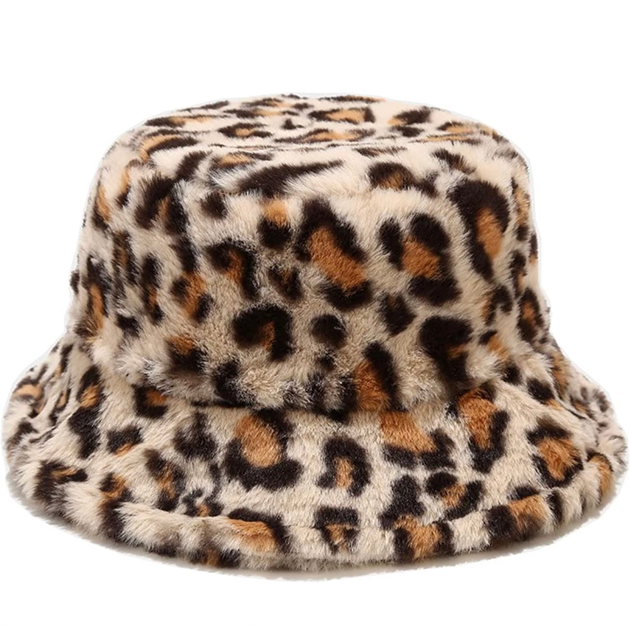 Leopard Furry Bucket Hat
