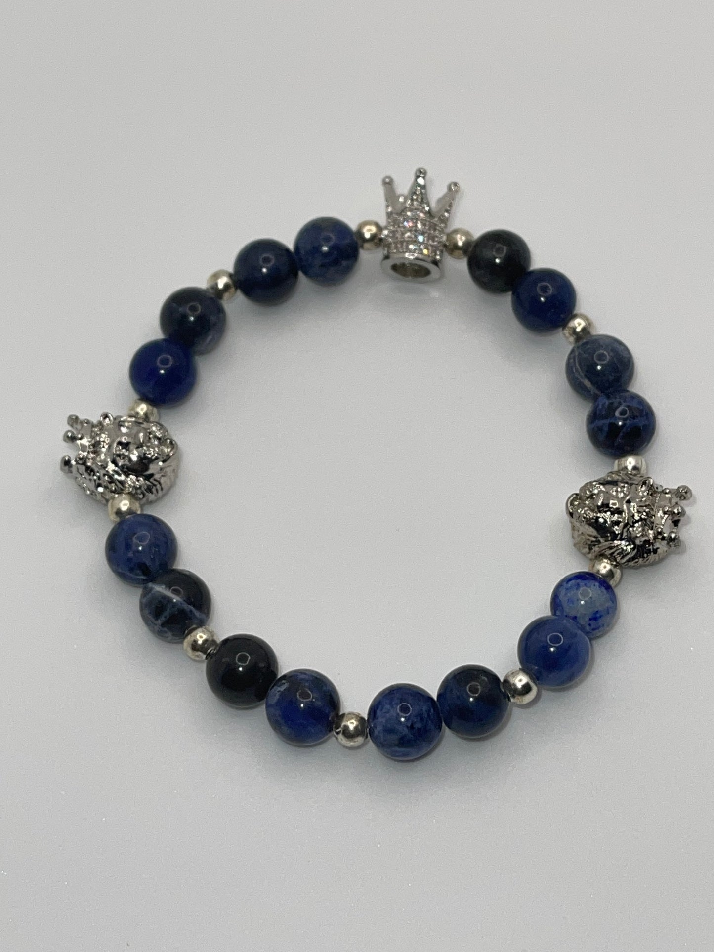 Lion Crown sodalite beaded bracelet set