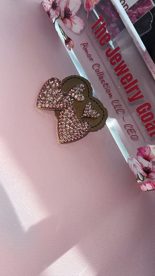 Pearl Me Heart Dangle Earrings