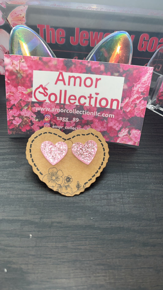 Heart Glitter Stud