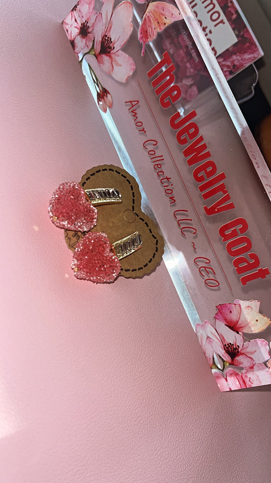 Shimmer Hearts Dangle Earrings