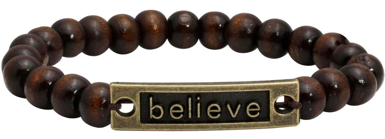 Men’s Wooden Beaded inspirational Bracelet