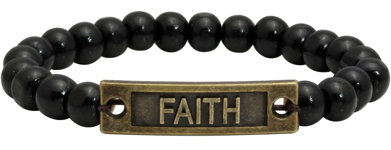 Men’s Wooden Beaded inspirational Bracelet