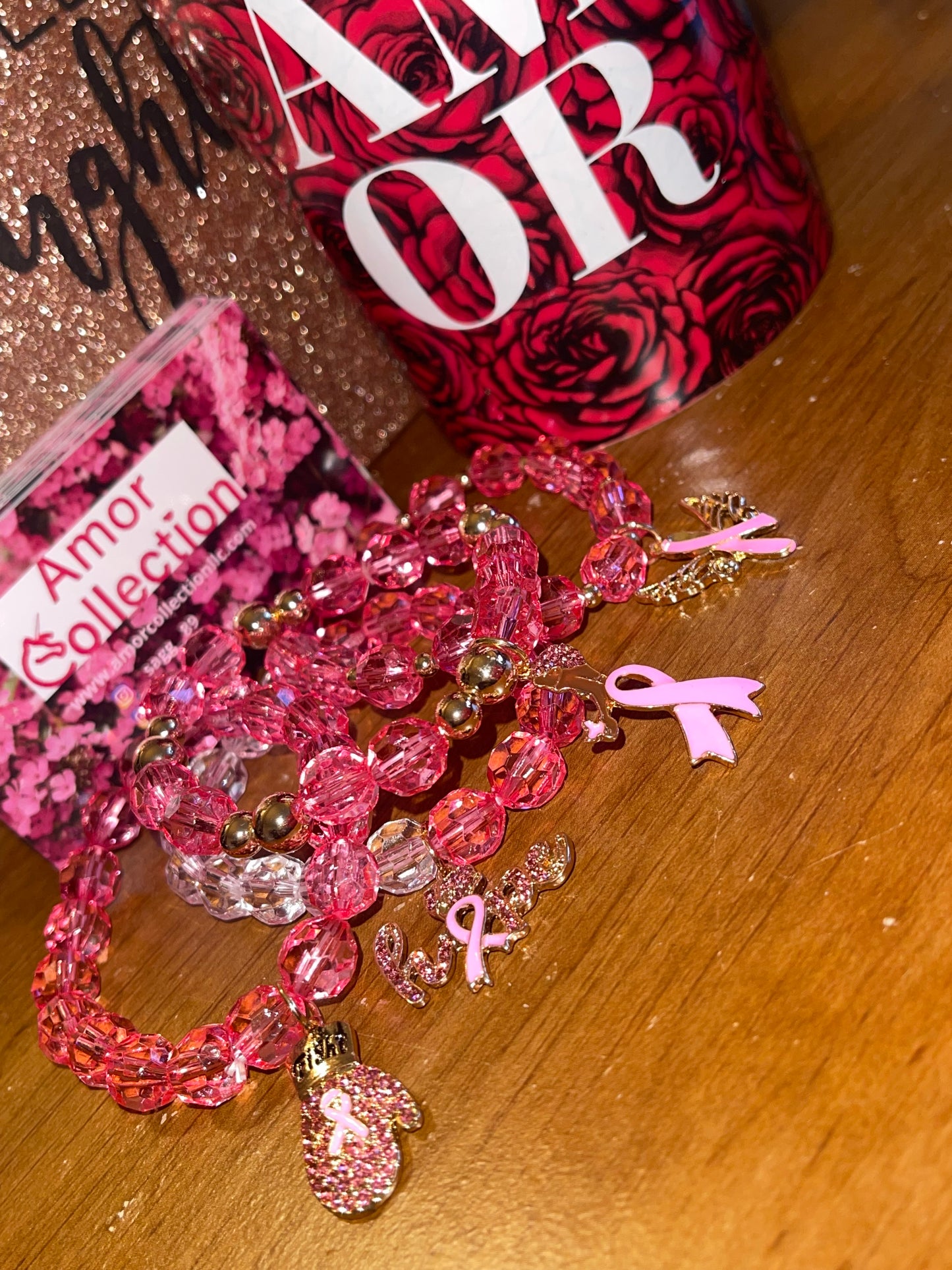 Breast Cancer Awareness Bracelet Set