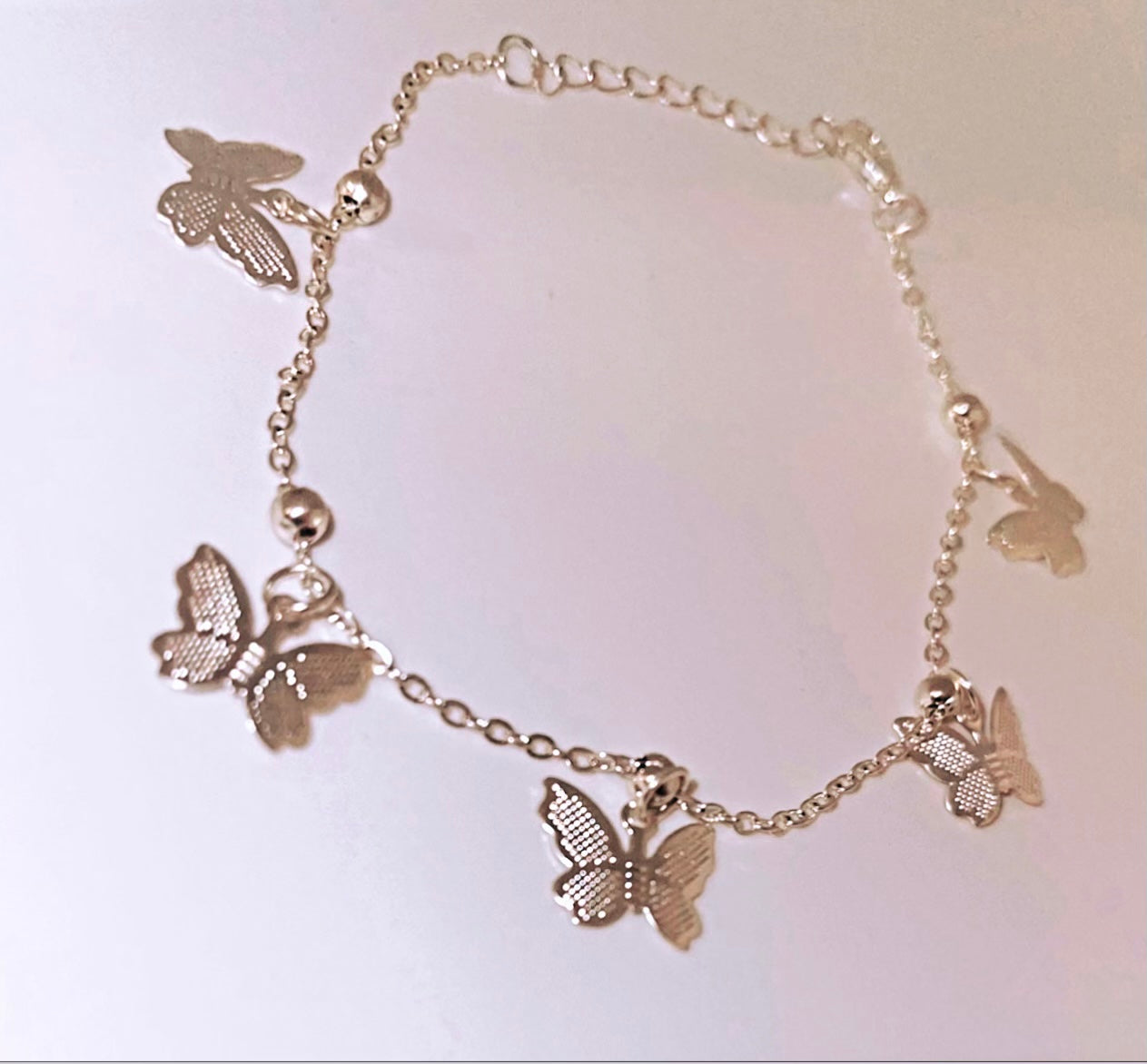 Silver Butterfly Cute Anklet