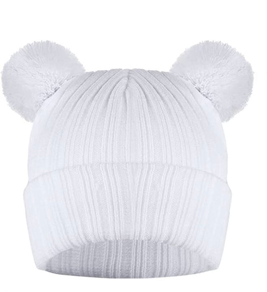 Double Pom Faux Fur kids hat