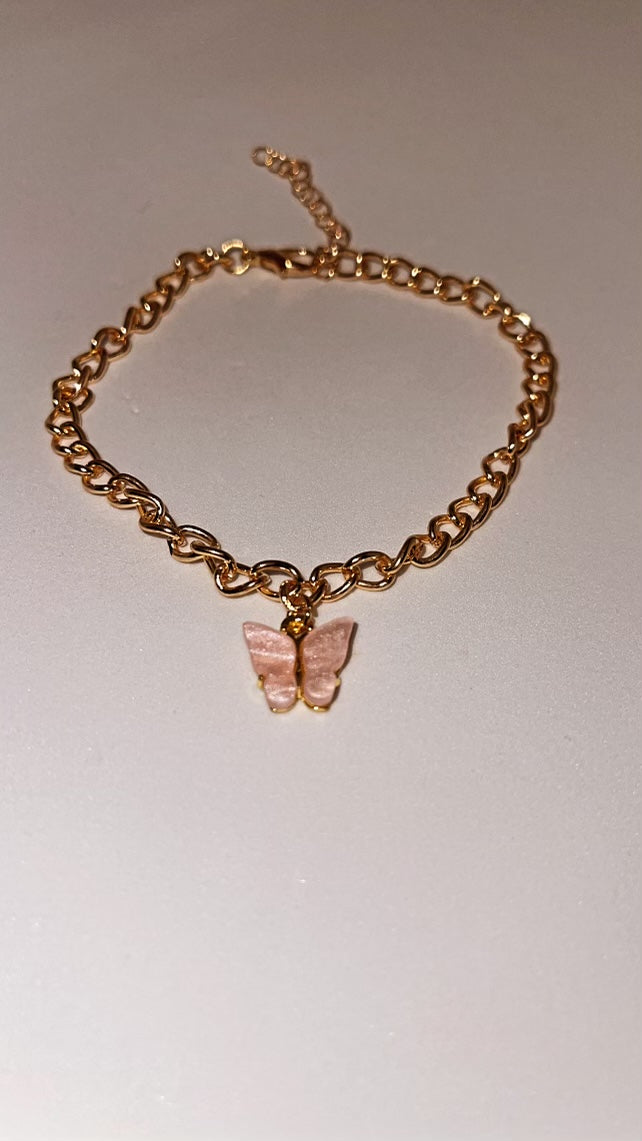 Rose Gold butterfly anklet