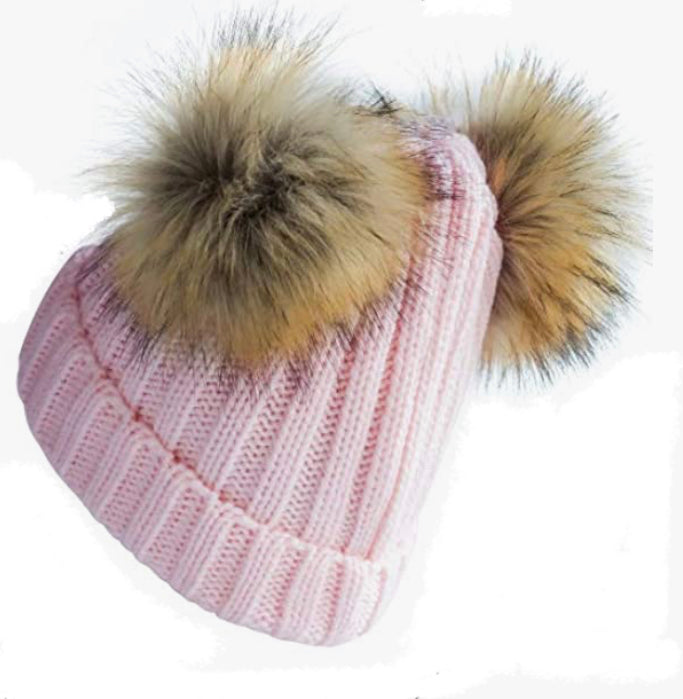 Double Pom Knitted Winter Hat