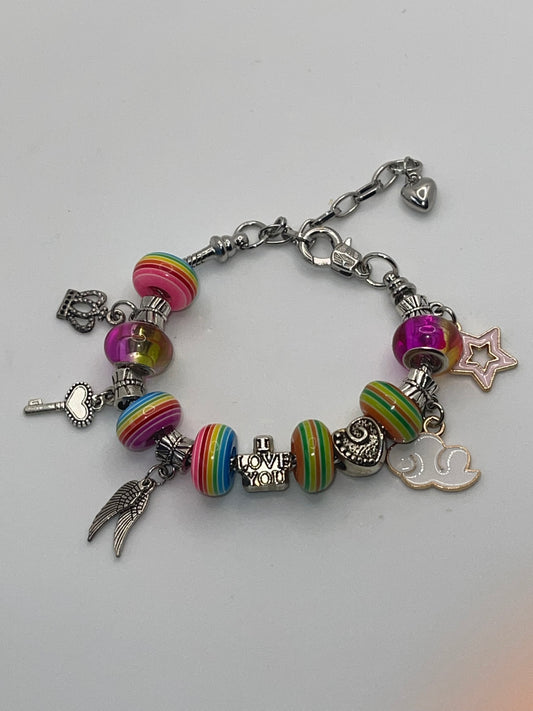 Girls fun colorful snake chain bracelet