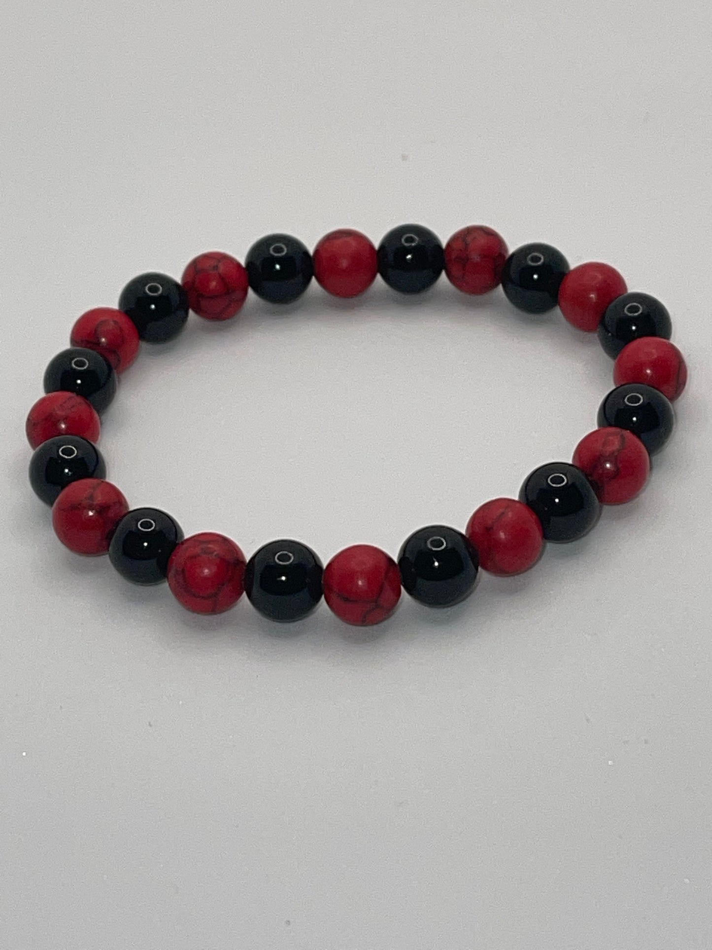 Red and Black w/ Cross beaded bracelet set