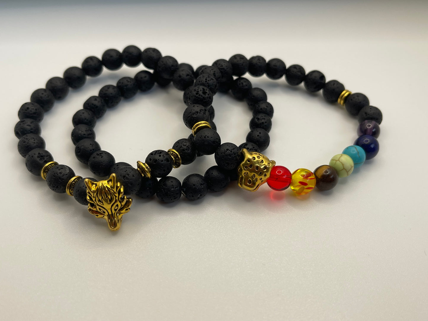 Lavastone Tiger/Dragon Bracelet Set